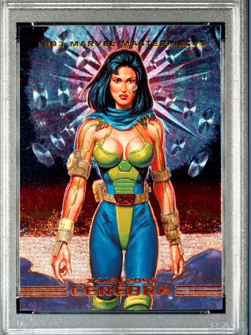 1993 Marvel Masterpieces 2099 DYNA-ETCH FOIL #S2 CEREBRA PSA 10 GEM MINT